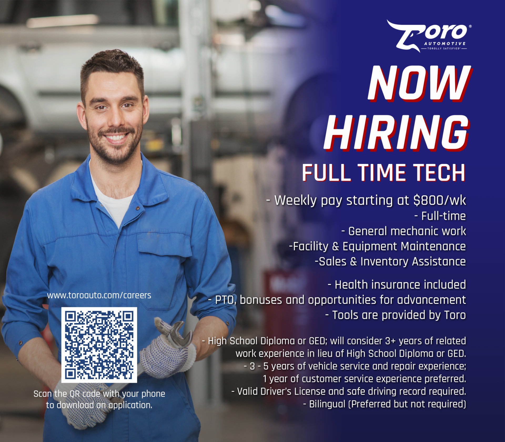 Toro - Special Announcement Now Hiring